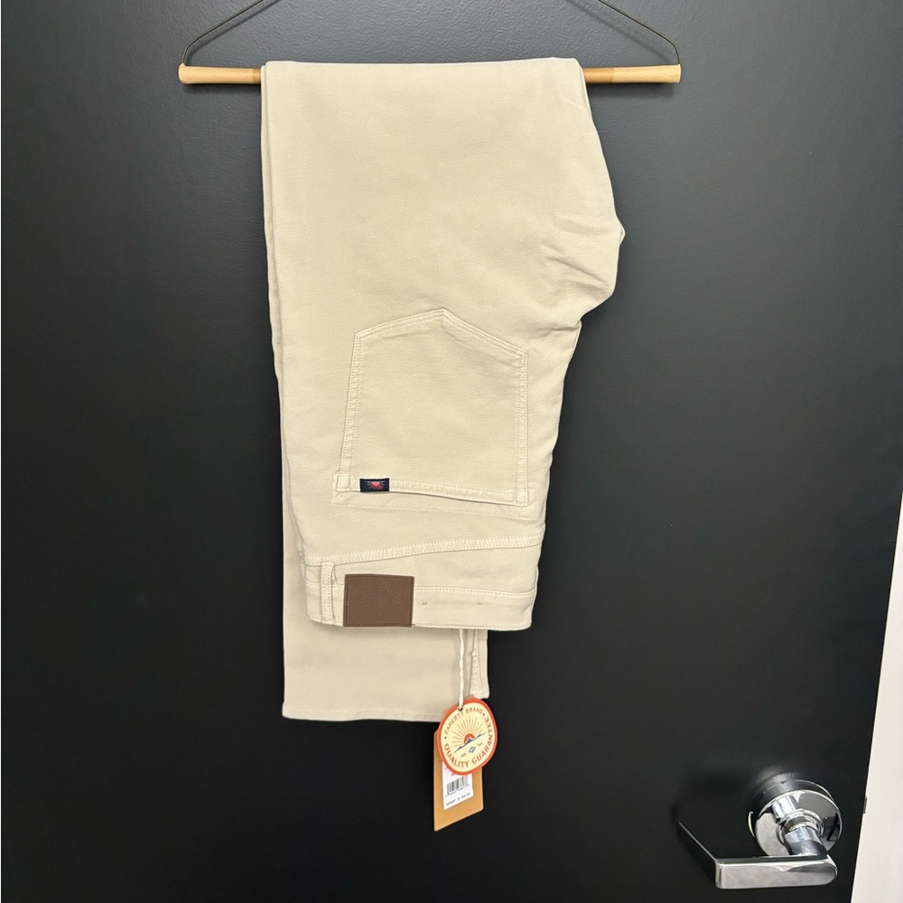 NWT Faherty Stretch Terry 5-Pocket Pants in Stone - Size 34x32